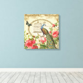  Franse Shabby Chic Peacock Canvas Afdruk (Insitu (Houten vloer))