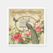 Franse Shabby Chic Peacock Servetten (Voorkant)