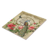  Franse Shabby Chic Peacock Tegeltje (Zijkant)