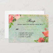 Franse Shabby Chic RSVP-kaarten RSVP Kaartje (Voorkant / Achterkant)