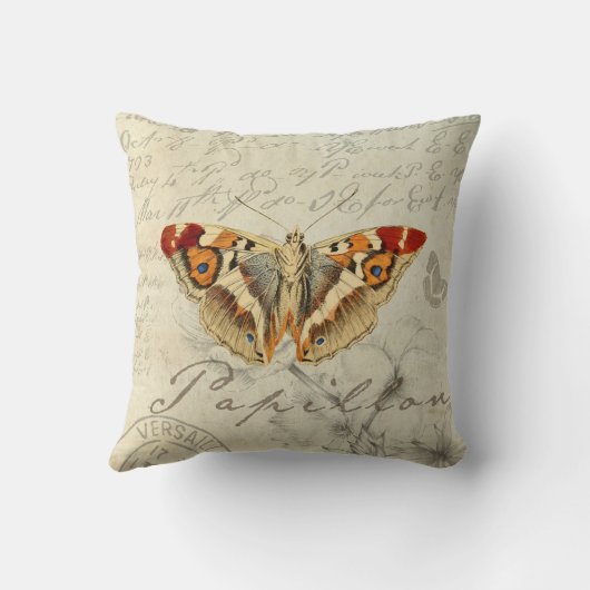 franse shabby chic  vlinderkussen . kussen (Achterkant)