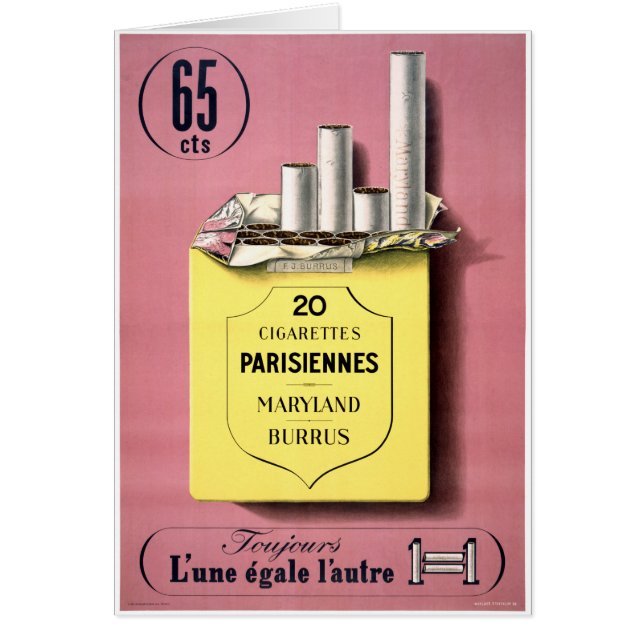 Franse sigaretten - Vintage poster teruggezet (Voorkant)