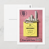 Franse sigaretten - Vintage poster teruggezet Briefkaart (Voorkant / Achterkant)