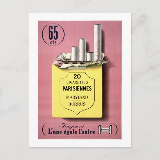Franse sigaretten - Vintage poster teruggezet Briefkaart (Voorkant)