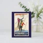 -Franse Ski Briefkaart (Staand voorkant)