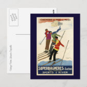 -Franse Ski Briefkaart (Voorkant / Achterkant)