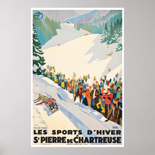 Franse Ski Poster Saint Pierre de Chartreuse Print (Voorkant)