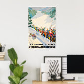 Franse Ski Poster Saint Pierre de Chartreuse Print (Thuiskantoor)