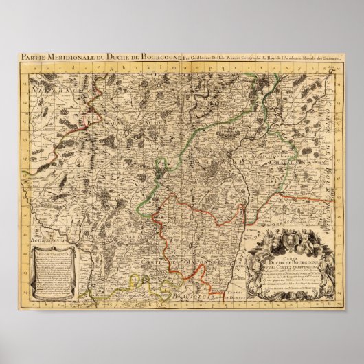 Franse slagvelden en wegen poster (Voorkant)