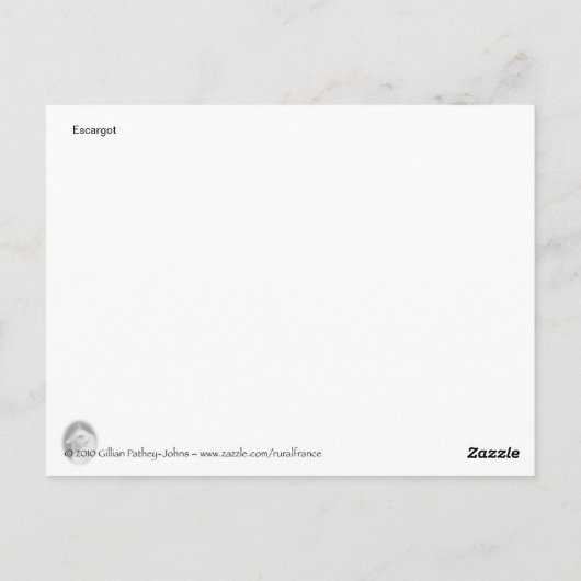 Franse slak, Bonne route! Briefkaart (Achterkant)