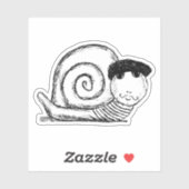 Franse slak Escargot Schets Sticker (Vel)