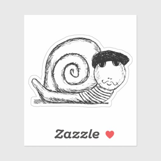 Franse slak Escargot Schets Sticker (Vel)