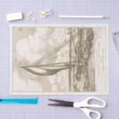 Franse sloop van zeilboot op open water tissuepapier (Craft)