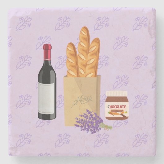 Franse Snack Stenen Onderzetter (Voorkant)