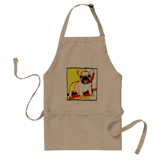 Franse snuitpuppy apron standaard schort (Voorkant)