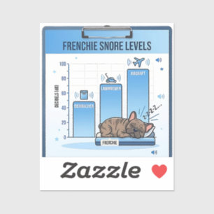 Franse Snurkniveaus Grappige Franse Bulldog Infogr Sticker