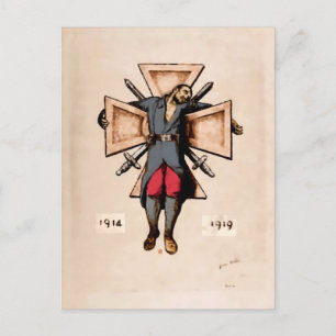  Franse soldaat anti-oorlog afbeelding briefkaarte Briefkaart