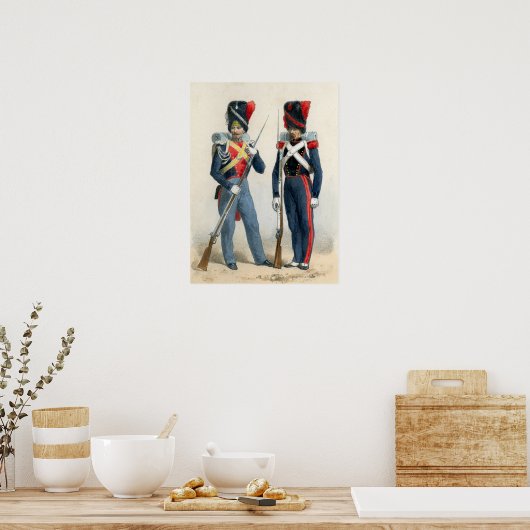 Franse soldaten van de 19e eeuw poster (Keuken)