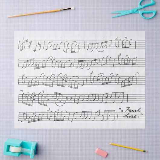 Franse Song Bladmuziek Decoupage Tissuepapier (Craft)