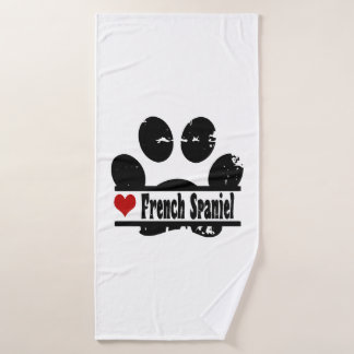 Franse Spaniel Hond Poot Print Badhanddoek