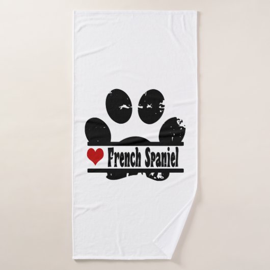 Franse Spaniel Hond Poot Print Badhanddoek (Badhanddoek)