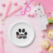 Franse Spaniel Hond Poot Print Papieren Bordje (Feest)