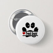 Franse Spaniel Hond Poot Print Ronde Button 5,7 Cm (Voorkant /achterkant)