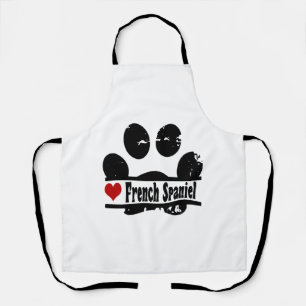 Franse Spaniel Hond Poot Print Schort
