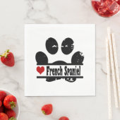 Franse Spaniel Hond Poot Print Servet (Insitu)
