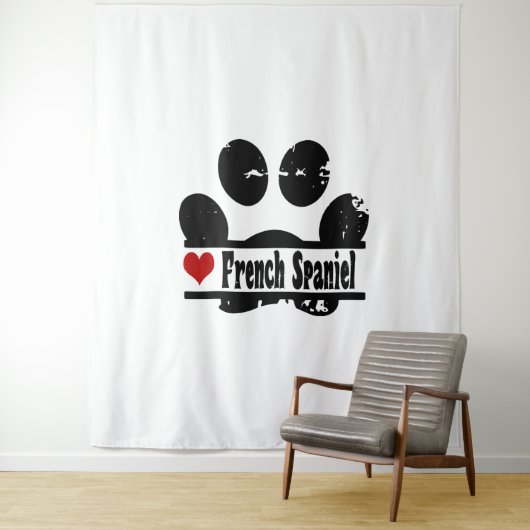 Franse Spaniel Hond Poot Print Wandkleed (In situ)