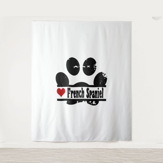 Franse Spaniel Hond Poot Print Wandkleed (Voorkant)