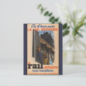  Franse Spoorweg Reizen Europa Briefkaart (Staand voorkant)