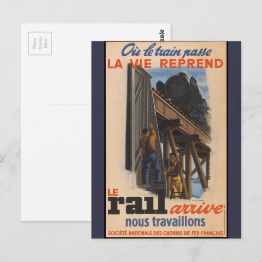  Franse Spoorweg Reizen Europa Briefkaart (Voorkant / Achterkant)