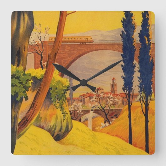 -Franse spoorweg Vierkante Klok (Voorkant)