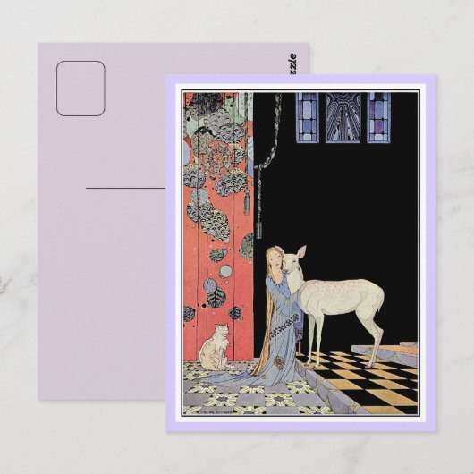 Franse sprookjes: Blondine en Bonne-Biche Briefkaart (Voorkant / Achterkant)