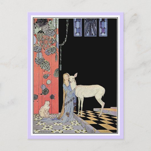 Franse sprookjes: Blondine en Bonne-Biche Briefkaart (Voorkant)