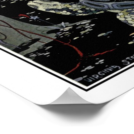 Franse sprookjes: Blondine op schildpad Poster (Hoek)