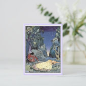 Franse sprookjes: Violette en Ourson slapen Briefkaart (Staand voorkant)