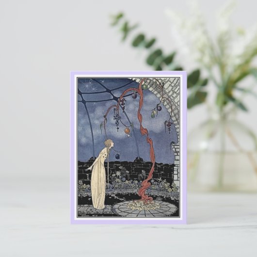 Franse sprookjes: Violette en Ourson slapen Briefkaart (Staand voorkant)