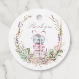 Franse Stack van Macarons in krans bedankt Bedankjes Labels