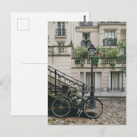 Franse stad Bike Briefkaart (Voorkant / Achterkant)