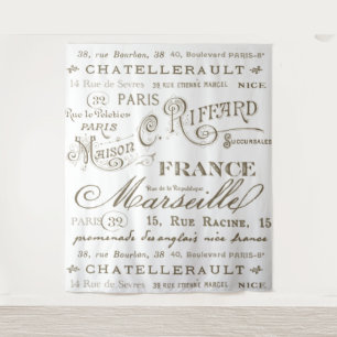  Franse stad Names Sepia Foto achtergrond Wandkleed