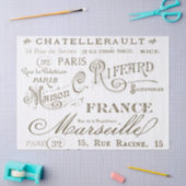 franse stadsnamen  tissuepapier (Craft)
