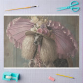 Franse standaard poedel in roze decoupage tissuepapier (Craft)