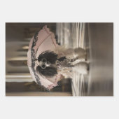 franse standaardpoedel Mode baan decoupage Inpakpapier Vel (Voorkant 2)