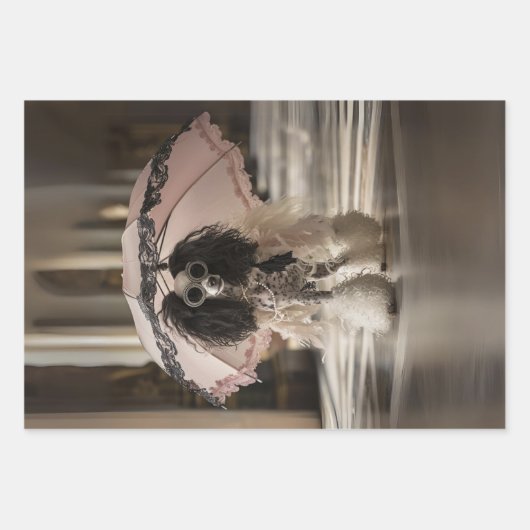 franse standaardpoedel Mode baan decoupage Inpakpapier Vel (Voorkant 2)