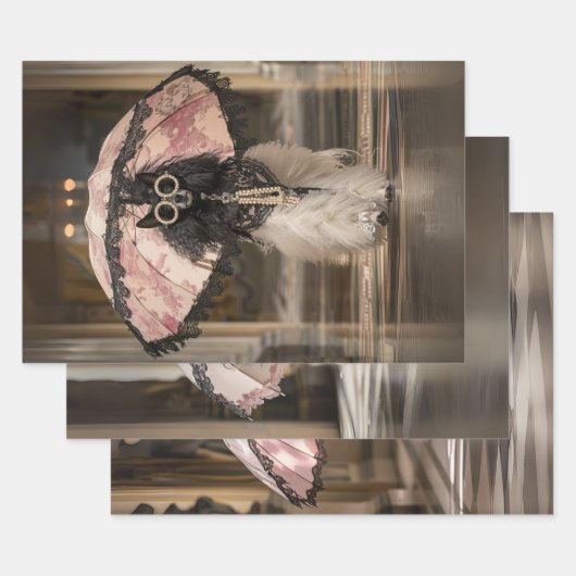 franse standaardpoedel Mode baan decoupage Inpakpapier Vel (Set)