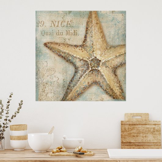 Franse Starfish Art Poster (Keuken)