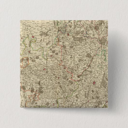 Franse stedelijke gebieden vierkante button 5,1 cm (Voorkant)