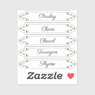 Franse Stickers op het etiket van Herb Fines Herbe